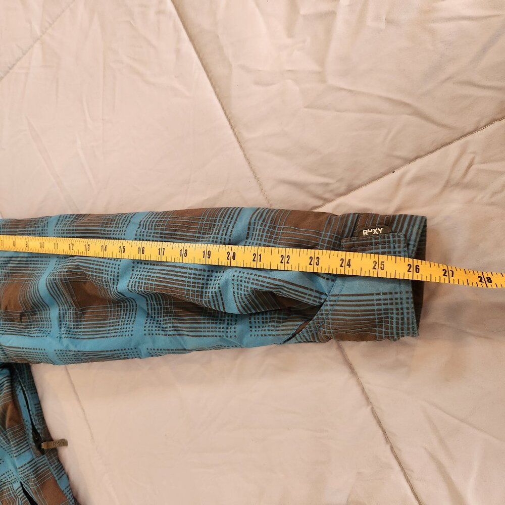 Roxy plaid snowboarding ski snow mobile jacket coat fur - Picture 13 of 15